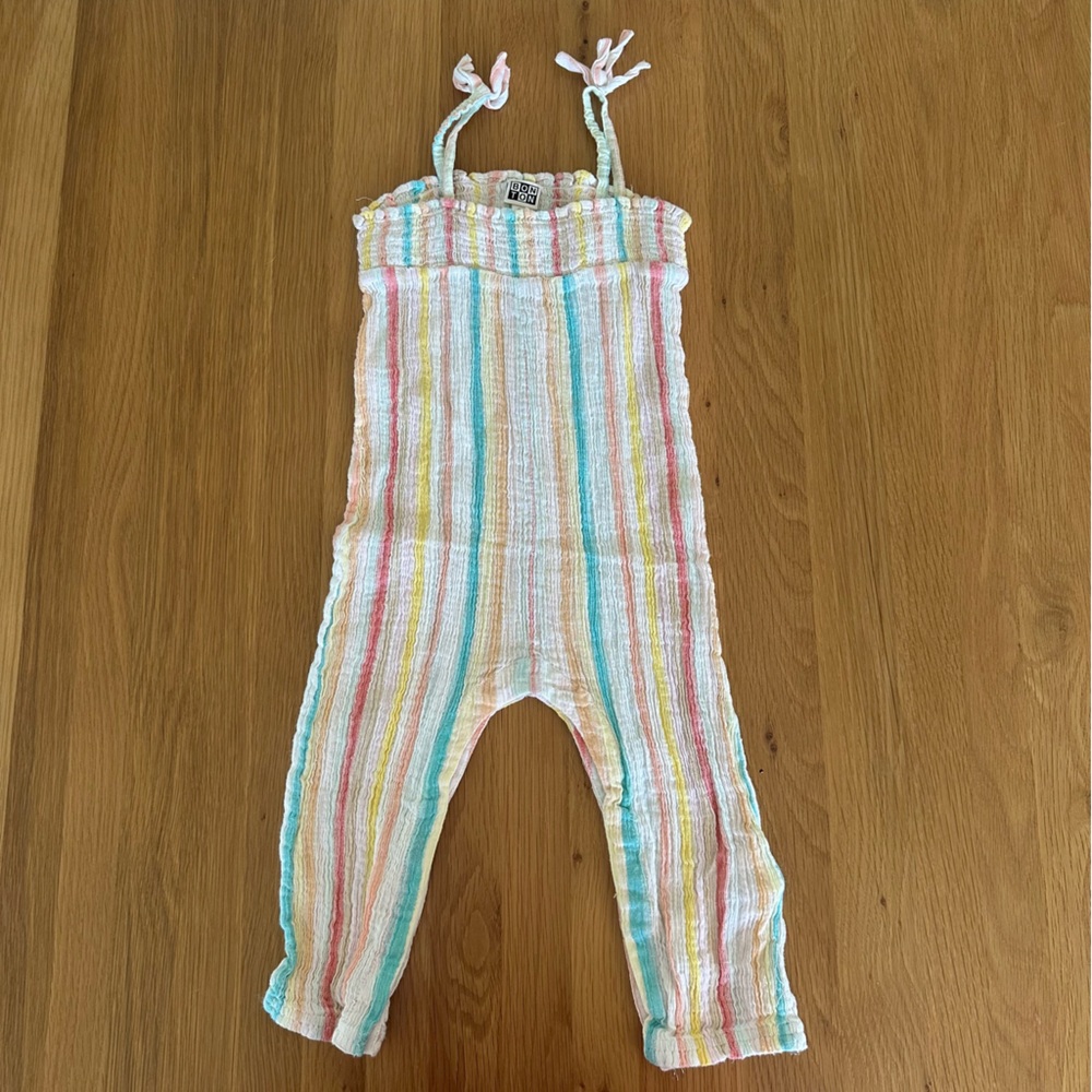 Bonton Pastel Striped Kids One Piece